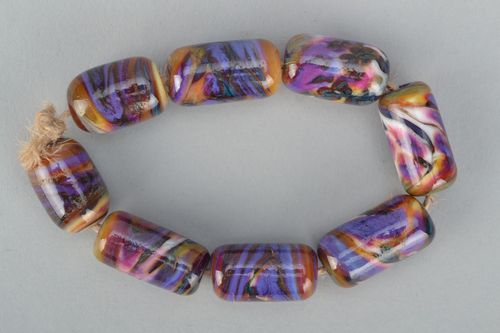 Kit de perles en verre fait main Brouillard violet - MADEheart.com