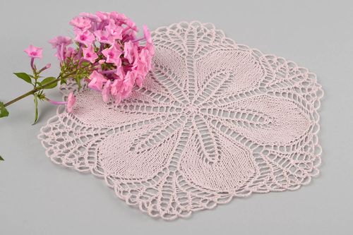 Handmade decorative knitted napkin cotton designer present interior ideas - MADEheart.com