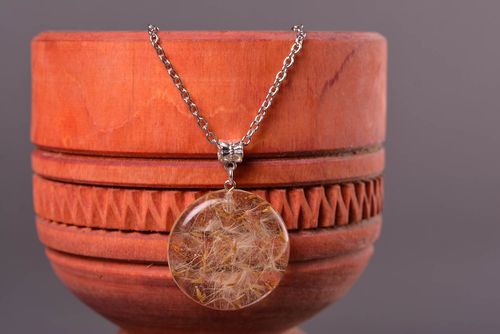 Round handmade flower pendant botanical pendant cool jewelry designs gift ideas - MADEheart.com