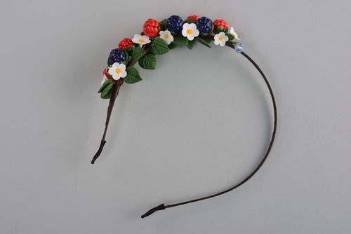 Handmade plastic headband Wild Berries - MADEheart.com
