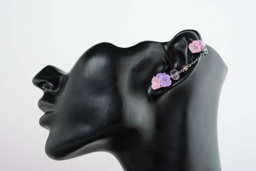 Boucles doreilles ear cuff couleur de lilas - MADEheart.com