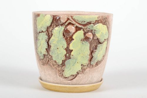 Pot de fleurs en céramique avec soucoupe - MADEheart.com