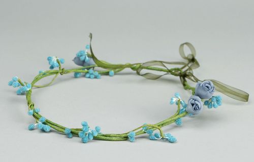 Headband with blue flowers - MADEheart.com