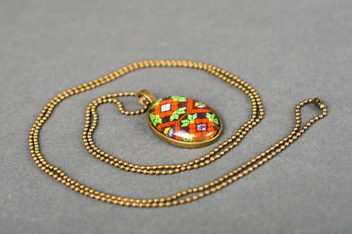 Handmade pendant in ethnic style unusual metal pendant designer jewelry - MADEheart.com