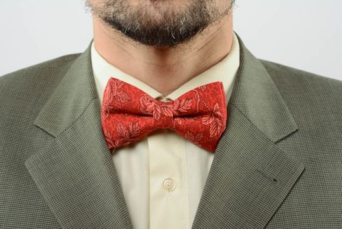 Cotton bow tie Burgundy Forest - MADEheart.com