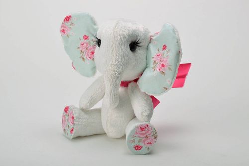 Soft toy Silvery elephant - MADEheart.com