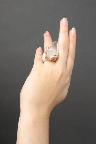 Кольцо ручной работы украшение из полимерной глины украшение кольцо белое - MADEheart.com