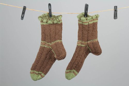 Meias de malha de mistura de lã tricotadas a mão para o inverno - MADEheart.com