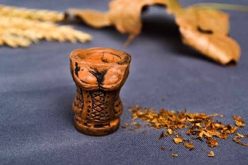 Unusual smoking bowl handmade clay thimble for smoking designer souvenir - MADEheart.com
