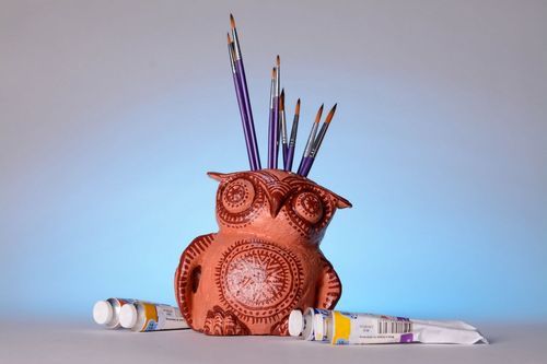 Ceramic pencil holder Owl - MADEheart.com