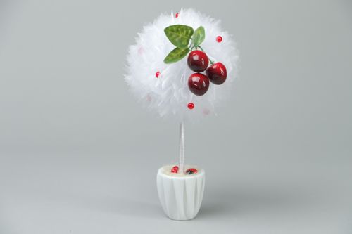 Organza topiary with cherry - MADEheart.com