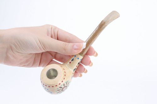 Longue pipe en bois faite main - MADEheart.com