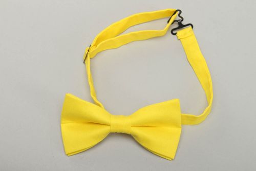 Bright yellow fabric bow tie - MADEheart.com