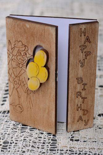Plywood greeting card Happy Birthday - MADEheart.com
