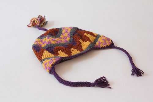 Gorro de lã feito à mão com orelhas - MADEheart.com