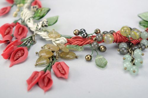 Jewelry set with natural stones and Czech glass - MADEheart.com