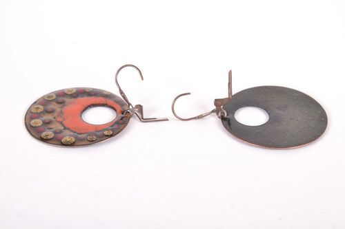 Large copper earrings   - MADEheart.com