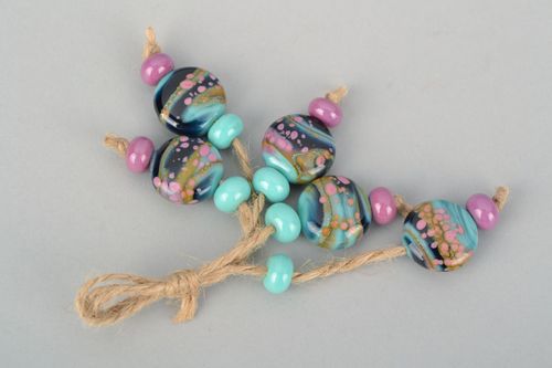 Kit de perles en verre fait main Lagune bleue - MADEheart.com