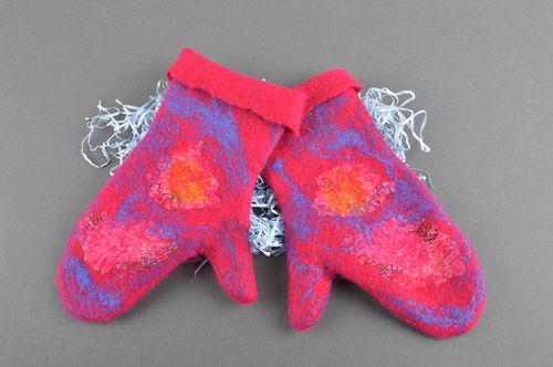 Guantes de lana hechos a mano accesorios para invierno ropa femenina original - MADEheart.com