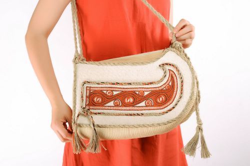 Handmade Tasche aus Lein Schiff - MADEheart.com