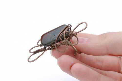 Handgemachter Ring aus Kupfer mit Jaspis Feerie - MADEheart.com