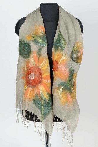 Grey beautiful scarf designer stylish accessory cute elegant scarf female gift - MADEheart.com