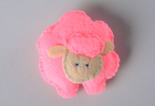 Soft fabric toy Pink Sheep - MADEheart.com