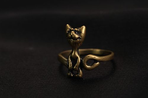 Bague en bronze chat faite main - MADEheart.com