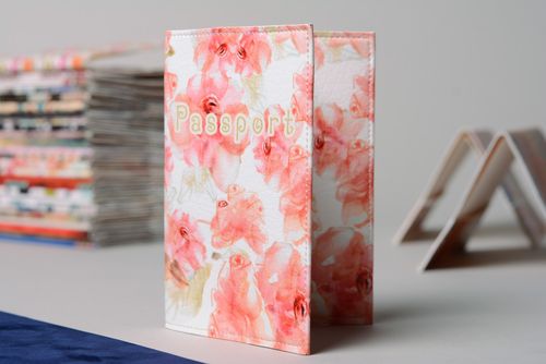 Funda de pasaporte con estampado floral hecha a mano funda para pasaporte - MADEheart.com