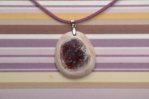 Ceramic pendant with glass - MADEheart.com