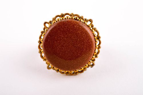 Красивое кольцо ручной работы необычное кольцо бижутерия с натуральными камнями - MADEheart.com