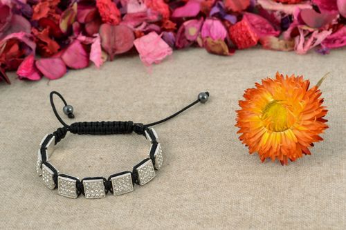 Bracelet en perles fait main original avec strass - MADEheart.com