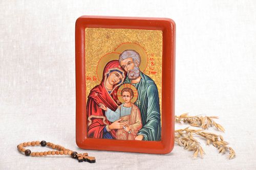 Icône artisanale faite main Sainte Famille - MADEheart.com