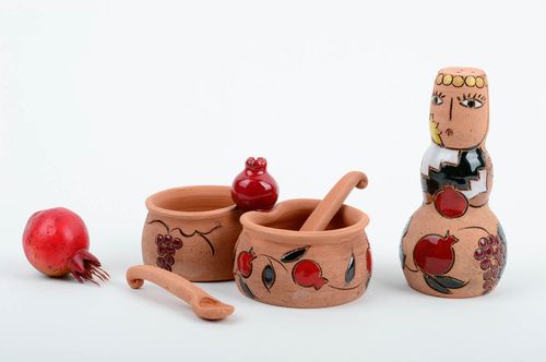 Pots à épices faits main Petite salière originaux Vaisselle céramique 3 pièces - MADEheart.com