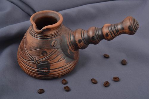 Türkischer Kaffeekocher handmade türkische Kaffeekanne getöpfertes Geschirr - MADEheart.com