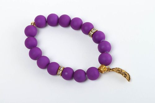 Bracelet céramique Bijou fait main violet de créateur Accessoire femme - MADEheart.com