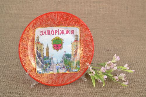 Assiette décorative en argile Zaporijia faite main - MADEheart.com
