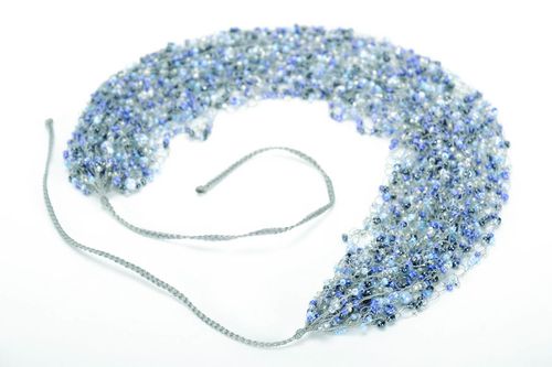 Collier bleu en perles de rocaille Provence - MADEheart.com