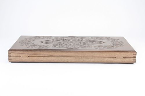 Coffret backgammon en bois fait main - MADEheart.com