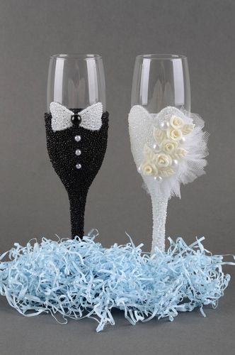 Wedding accessories wedding champagne glasses handmade wedding decor cool gifts - MADEheart.com