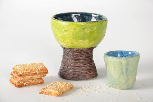 Taça de cerâmica colorido feito à mão revestido com esmalte para decoração da cozinha - MADEheart.com