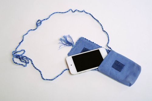 Tasche für Handy aus Jeans Blume - MADEheart.com