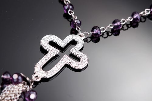 Ожерелье с крестом и подвеской - MADEheart.com
