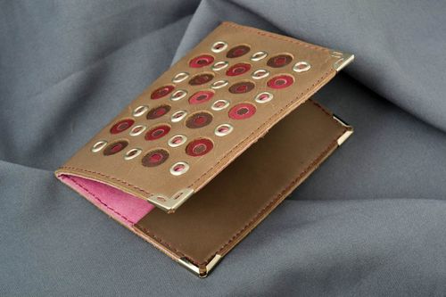 Estuche para pasaporte hecho a mano portadocumentos de cuero regalo original - MADEheart.com