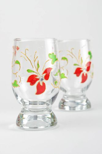 Deux verres fait main Vaisselle design Art de table 22,5 cl en verre peints - MADEheart.com
