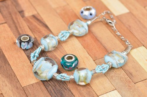 Handmade designer bracelet glass bracelet glass jewelry present for women - MADEheart.com