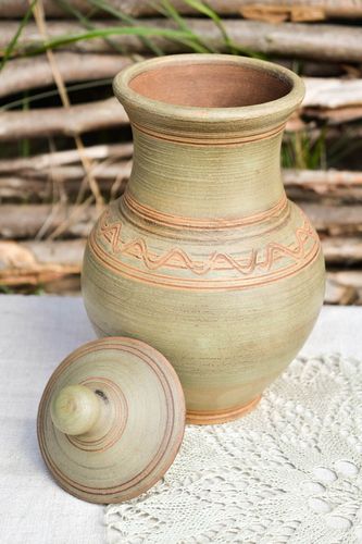 Ceramic kitchenware unusual green pot beautiful designer home accessory - MADEheart.com