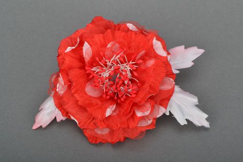Rote Brosche-Haarklemme Blume - MADEheart.com
