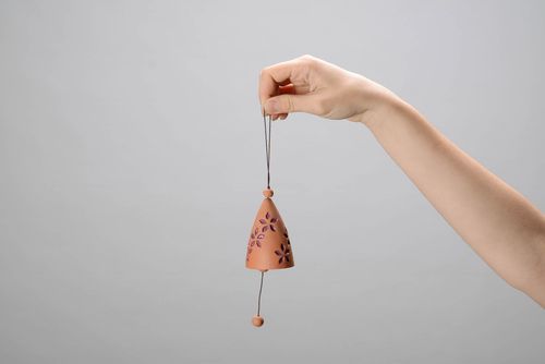 Bells made from red clay with embossment - MADEheart.com