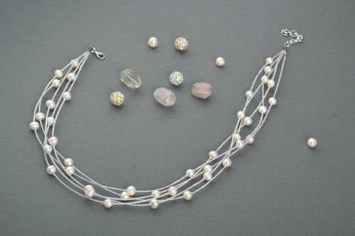 Collier en pierres naturelles Bijou fait main Accessoire femme perles original - MADEheart.com